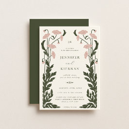 Invitación Boda floral de Art Nouveau