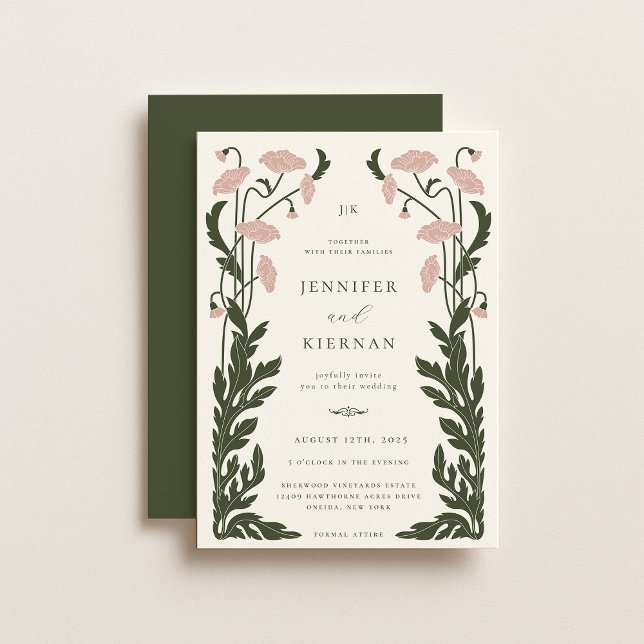 Invitación Boda floral de Art Nouveau (Subido por el creador)