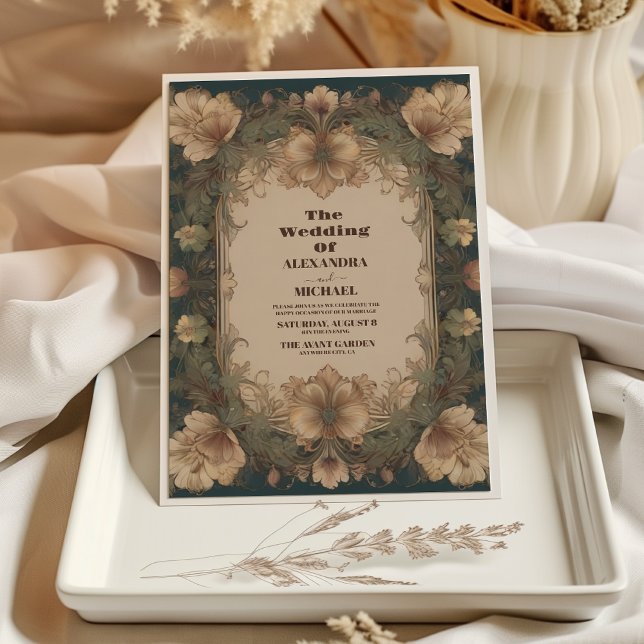 Invitación Boda floral de Art Nouveau (Subido por el creador)