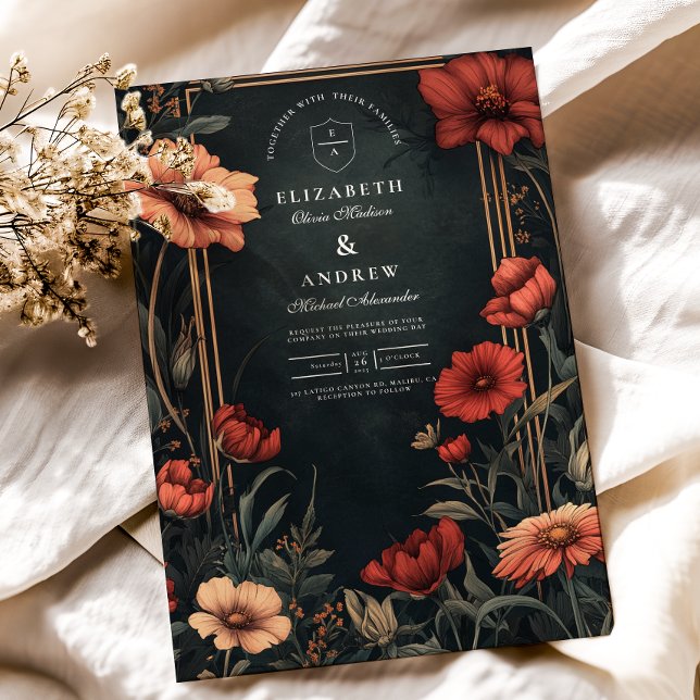 Invitación Boda floral de Art Nouveau clásico (Subido por el creador)