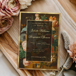 Invitación Boda Floral de Arte Fino Elegante