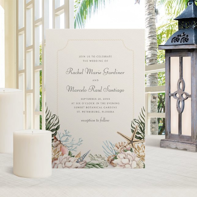 Invitación Boda Floral de Beach Seashells (Subido por el creador)