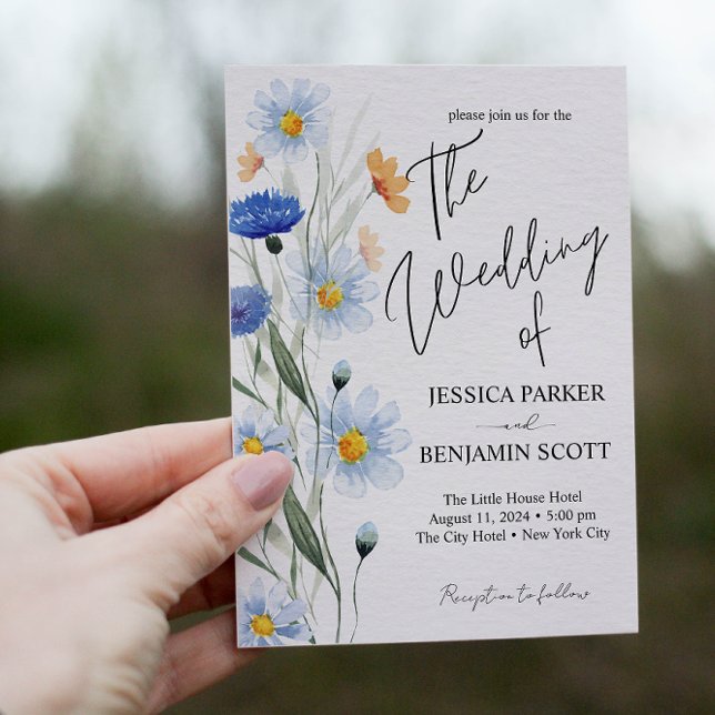 Invitación Boda Floral de Blue Daisies (Subido por el creador)
