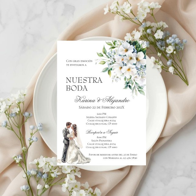 Invitación Boda floral de Boho español (Subido por el creador)
