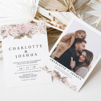 Boda floral de Boho marrón rosado moderno