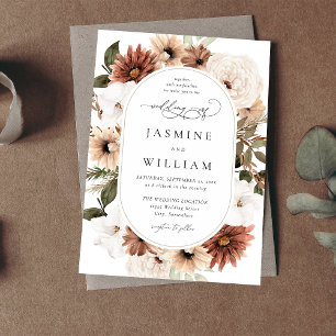 Invitación Boda floral de Boho neutro ruso S2