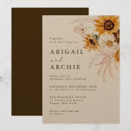 Invitación Boda floral de Boho Sunshine