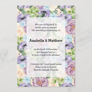 Invitación Boda floral de bonito
