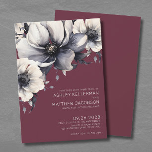 Invitación Boda Floral de Borgoña