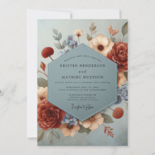 Invitación Boda floral de Borgona legado