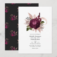Boda floral de Borgoña - Marsala y Rosa Dorado