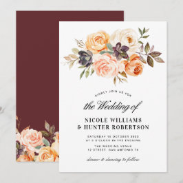 Invitación Boda floral de caída de guión ruso
