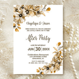 Invitación Boda floral de caída rusa después de Fiesta