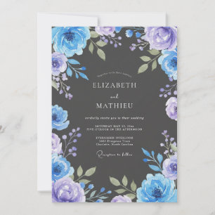 Invitación Boda floral de caracol pervinca