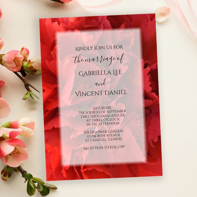 Invitación Boda floral de Carnation Rojo (Subido por el creador)