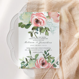 Invitación Boda floral de cáscara de huevo y rubor