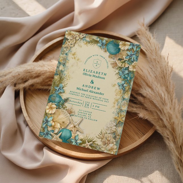 Invitación Boda floral de cascarón de rosa suave (Subido por el creador)