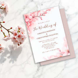 Invitación Boda floral de cerezo japonés Sakura