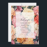 Invitación Boda floral de Champagne<br><div class="desc">Invitación a una boda floral con champán. Ideal para una boda en el jardín.</div>