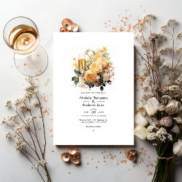 Invitación Boda floral de Champagne