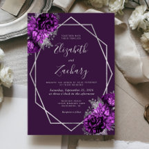 Boda Floral de Ciruela Purpura Plateado