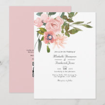 Boda floral de código QR de respuesta RSVP rosa so