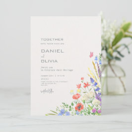 Invitación Boda floral de color acuático colorido