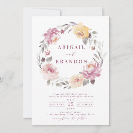 Invitación Boda floral de color acuático de mauta de jardín r
