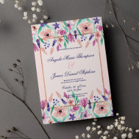 boda floral de color azul moda violeta verde agua