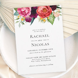 Invitación Boda floral de color de agua de boho ruso
