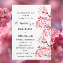 Boda floral de color de agua de cerezo Sakura
