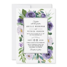 Boda floral de color gris morado plateado
