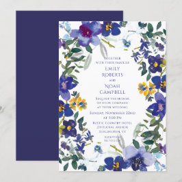 Invitación Boda floral de color morado y orquídea blanca