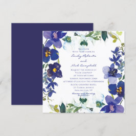 Invitación Boda floral de color morado y orquídea blanca