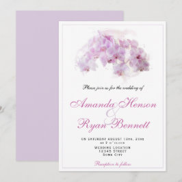 Invitación Boda floral de color naranja rosa