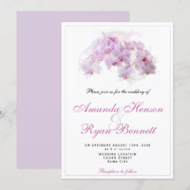 Invitación Boda floral de color naranja rosa