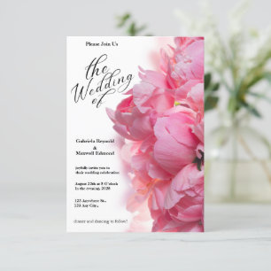 Invitación Boda floral de color rosa pálido clásico