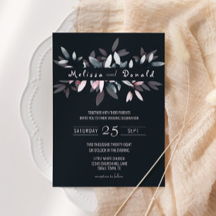Invitación Boda floral de color suave de color de agua rosado