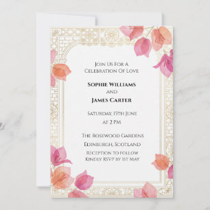 Invitación Boda floral de coral
