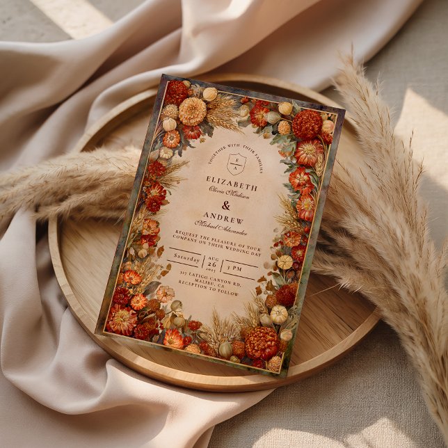 Invitación Boda Floral de Cosecha de Otoño (Subido por el creador)