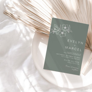 Invitación Boda floral de destino verde Boho