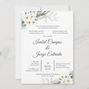 Invitación Boda floral de España