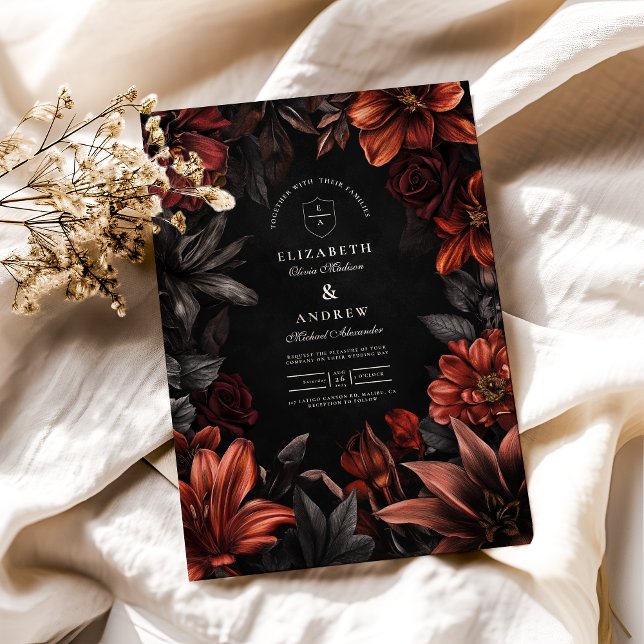 Invitación Boda floral de estilo Art Nouveau antiguo (Subido por el creador)