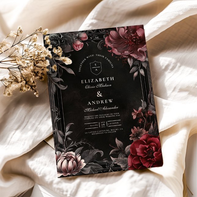 Invitación Boda floral de estilo Art Nouveau victoriano (Subido por el creador)