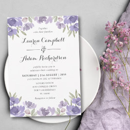 Invitación Boda Floral de Eucalipto Morado Rústico