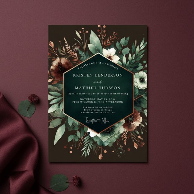 Invitación Boda Floral de Flor de Esmeralda (Subido por el creador)