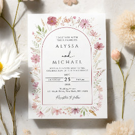 Invitación Boda floral de flor silvestre de otoño