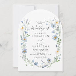 Invitación Boda floral de flor silvestre de salvia azul polvo