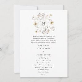 Invitación Boda floral de flor silvestre elegante primavera