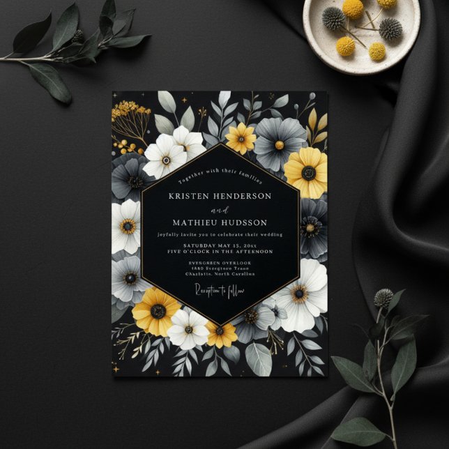 Invitación Boda Floral de Floración de Carbón (Subido por el creador)